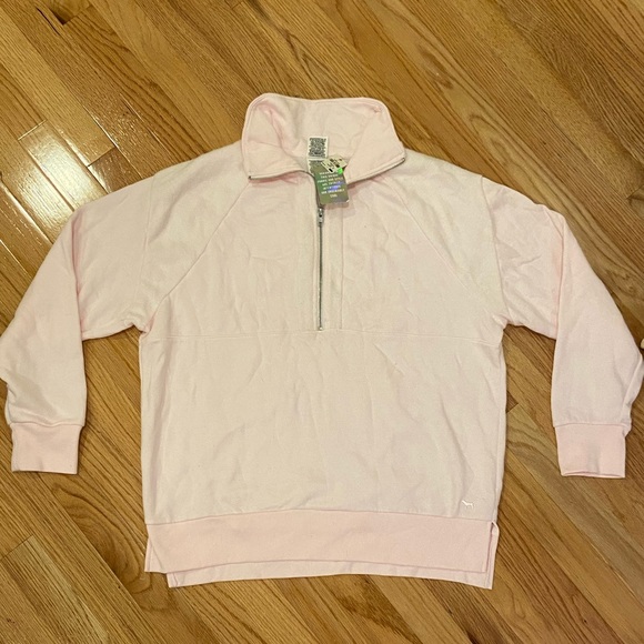 Pink Cotten/Fleece Quarter Zip Sweater Size Small - Picture 1 of 1